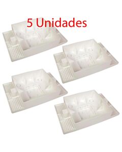 Kit C/ 5 Caixa P/ Embutir Na Laje Painel Plafon Led 18 Watts